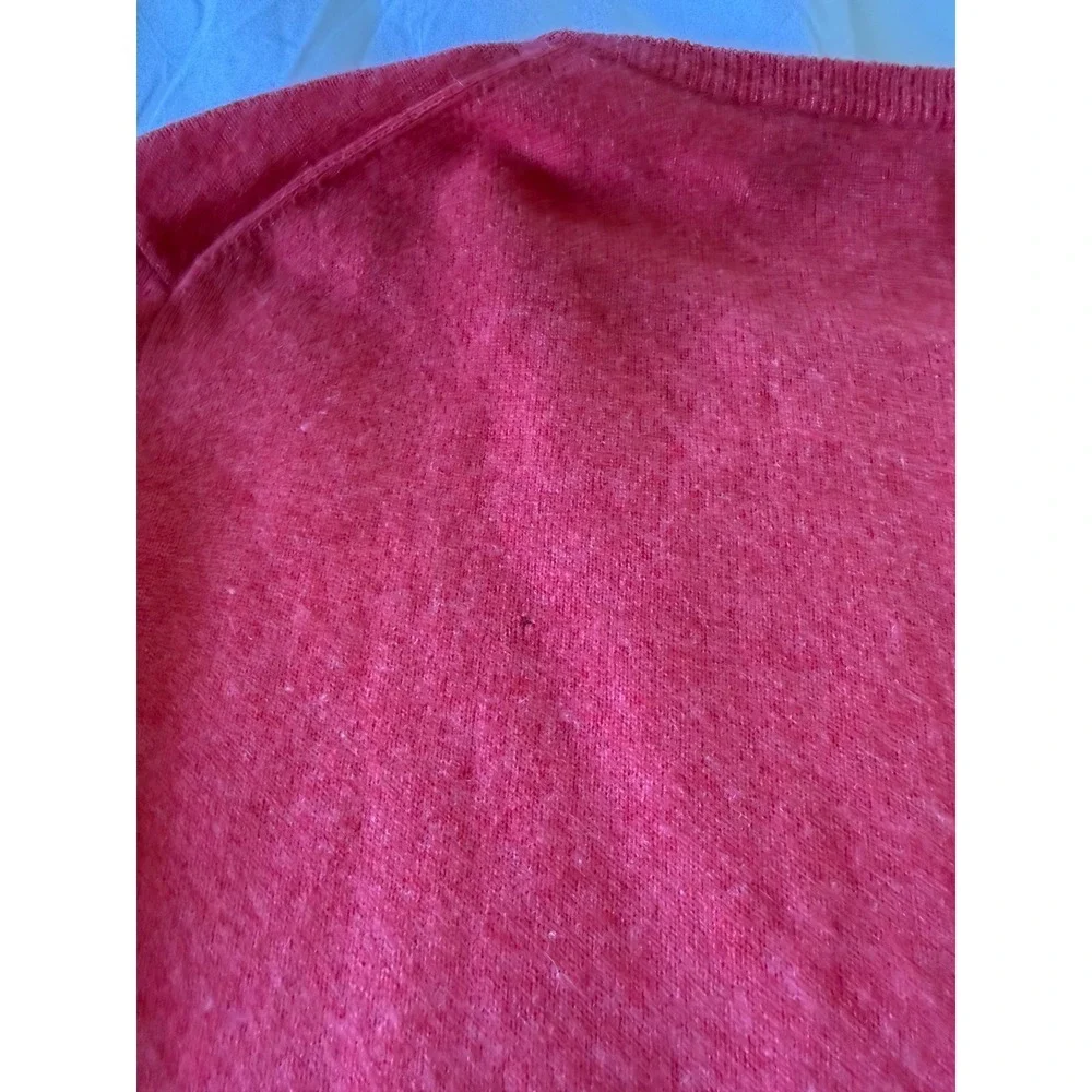 J.Crew Womens 100% Cashmere Crewneck Sweater Coral Red Size M Long Sleeve